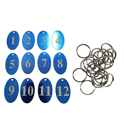 Image de Sourcemall Jetons numérotés en alliage d&#039;aluminium avec porte clés 1 100 bleu