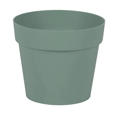 Image de EDA Pot de Fleur Rond Toscane Ø 14 cm Volume 1,1 L 13,5 x H.11,7 Vert Laurier