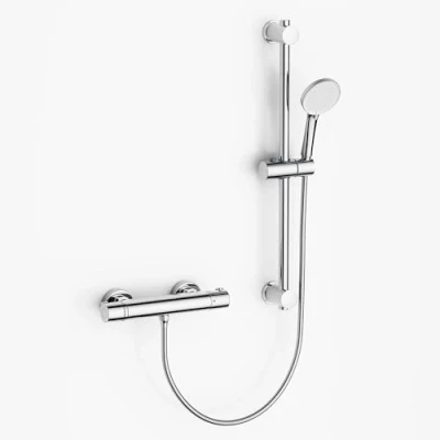 Image de MORADO Mitigeur Douche,Robinet de Douche Thermostatique,Pommeau Comfort 3 jets,Ensemble Douche,Barre 700mm,Chromé