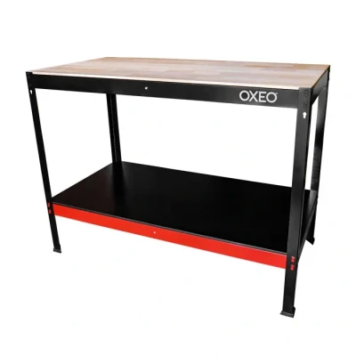 Image de Etabli d&#039;atelier Table de travail 120x60x90cm Structure Acier Montage sans Vis Bricolage Atelier Garage