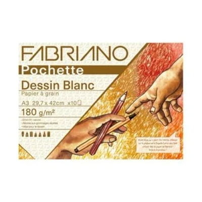 Image de FABRIANO Pochette de papier dessin, 12 feuilles, A3 42x29,7 cm, 180 gsm