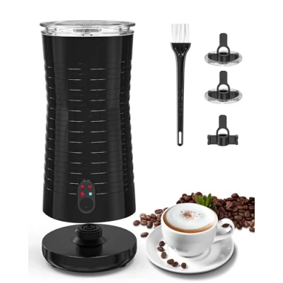 Image de Morpilot Mousseur à Lait Électrique Automatique, Cappuccinateur, 4 en 1, Libre Choix de l&#039;Épaisseur la Mousse, Silencieux et Revêtement Antiadhésif Noir