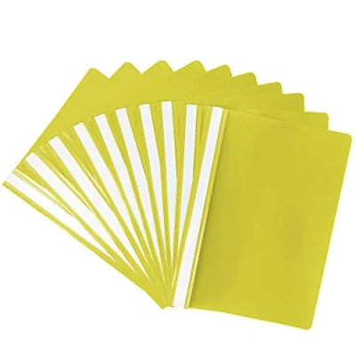 Image de Netuno 10x chemise à lamelle jaune A4 dossier rapide levier en plastique classeur de présentation avec couverture transparente