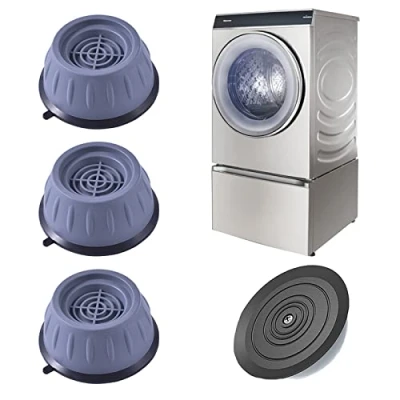 Image de Newaner Patin Machine à Laver, 4 Pièces Pied a Laver avec en Caoutchouc, Anti Vibration pour Machines et Sèche Linge, Patins Lave Linge