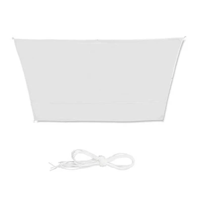 Image de relaxdays Voile d’ombrage trapèze diffuseur d’Ombre Protection Soleil Balcon Jardin UV 3x4x2x2 Toile imperméable, Blanc, 3 x 4 2 m