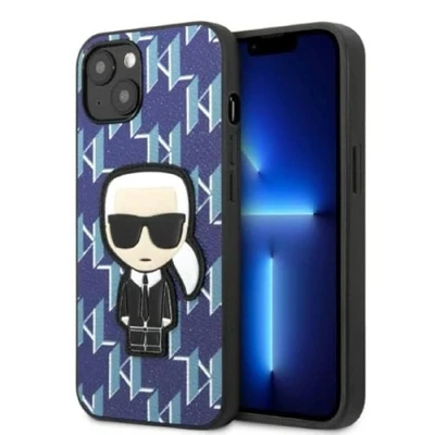 Image de Karl Lagerfeld KLHCP13MPMNIKBL Coque Rigide pour iPhone 13 6,1&quot; Bleu Motif monog