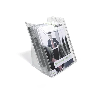 Image de Durable 858019 Combiboxx Set Présentoir Porte Documents Mural ou à Poser 3 Cases Format A4 Vertical Polystyrène Transparent