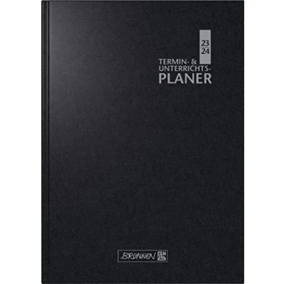 Image de BRUNNEN Assortiment d&#039;enseignants 2023/2024 2 pages = 1 semaine Format A5 : 17 x 24 cm Noir