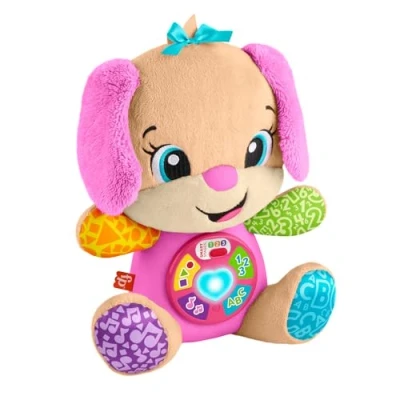 Image de Fisher Price la sœur de Puppy Eveil Progressif jouet bébé, peluche interactive, version allemande, 6 mois et plus, FPP53