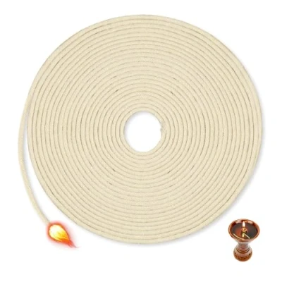 Image de GIDWRIY Meche Lampe à Huile Ronde 3 MM,Meche Bougie Coton Tressé,Tempete a Petrole Ancienne,MèChe pour Bruleur Alcool,MèChe Remplacement Brûleur Huile,MèChe en Fibre de Verre