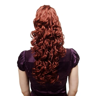 Image de WIG ME UP N310 350 Extension volumineuse ondulée queue de cheval/natte, bouclée, très longue, env. 60 cm, roux
