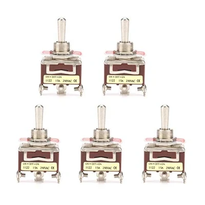 Image de Lot de 5 interrupteurs à levier ON OFF ON, interrupteur pour applications délicates 3 positions broches
