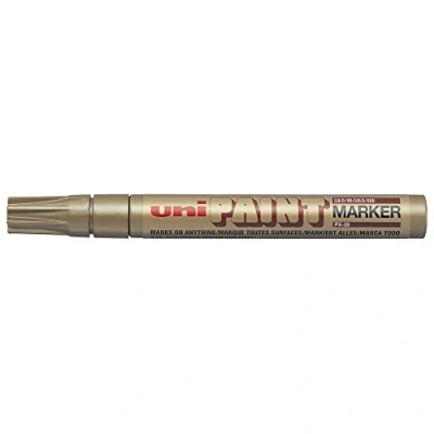 Image de Uniball Uni Paint PX20/OR Marqueur peinture à huile Pointe moyenne ogive Encre pigmentation Or Lot de 12