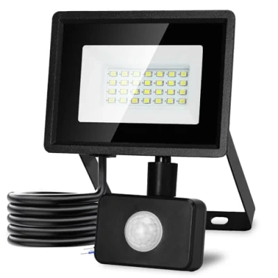 Image de Aigostar Projecteur LED Détecteur de Mouvement 20W,1650LM Ultra Mince Spot Extérieur Avec Détecteur, Blanc Froid 6500K,Lumière Sécurité Etanche IP65 pour Jardin,Patio,Cour,Allée