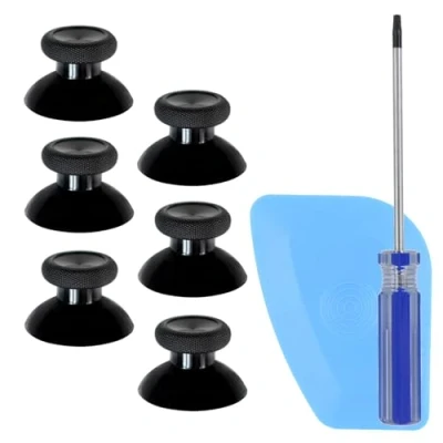 Image de OnlyTech Lot de 6 Joysticks remplacement pour Xbox One et Serie X / S Manette Elite Noir Avec Outils