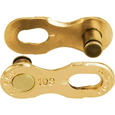 Image de KMC 12nr DLC Black Maillon de Fermeture pour chaînes à 10 Vitesses, doré Unisexe Adulte, Or, 2 Pairs