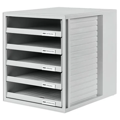 Image de HAN 1401 11 Module de rangement 5 tiroirs ouverts pour C4, PS 275 x 320 330 mm (Gris clair) (Import Allemagne)