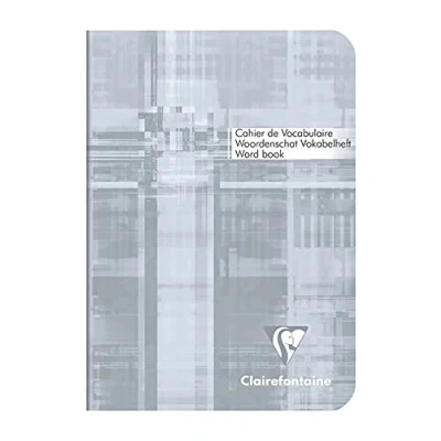 Image de Clairefontaine 3647C Un Carnet de Vocabulaire Agrafé A6 10,5x14,8 cm 64 Pages Lignées avec Marge Rouge Centrale Papier Blanc 90 g Couverture Carte Pelliculée Couleur Aléatoire