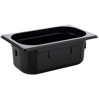 Image de APS 82073 GN 1/4 Réservoir Gastronorm en polycarbonate, dimensions 265 x 162 mm/hauteur 100 mm/volume 2,5 litres, noir