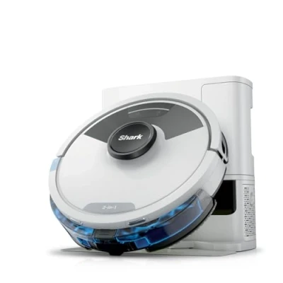 Image de Shark Matrix Plus 2 en 1 Robot aspirateur Balai à vidage Automatique avec cartographie LiDAR &amp; Nettoyage Coins, pour Moquette, sols durs et Poils, Anti allergène, WiFi/App/Alexa, Noir, RV2620WAEU