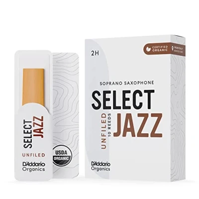 Image de D&#039;Addario Organique Select Jazz Unfiled Soprano Anches de Saxophone Sax 2 Dur, 5 Paquet