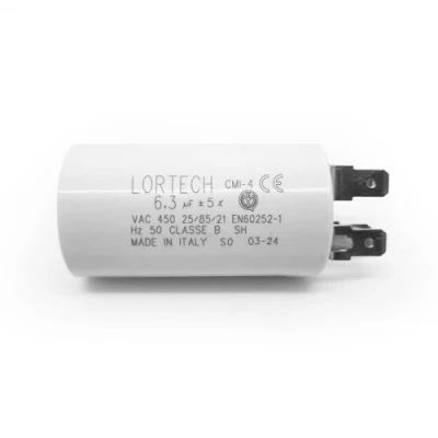 Image de CONDENSATEUR PERMANENT 6,3 µF Ø 30mm x 56 mm FOND PLAT FABRIQUÉ EN ITALIE