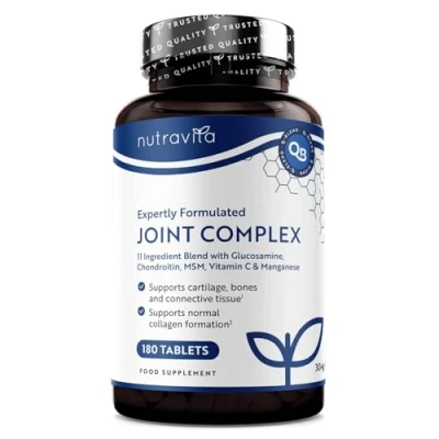 Image de Complexe Articulaire avec Glucosamine et Chondroïtine Haute Concentration + Vitamine D C MSM &amp; Manganèse 180 Comprimés de Complément Nutravita