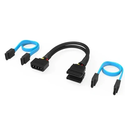 Image de SABRENT kit de connexion pour SSD/Disque dur SATA [Molex 4 broches vers 2 câbles 15 (doubleur d’alimentation) + Data (CB SDSP)