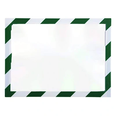 Image de Exacompta Réf. 39207E Une Pochette affichage mural magnétique en PVC Pour afficher consignes de sécurité, prévention des risques Format à classer A4 Cadre bicolore couleur blanc et vert