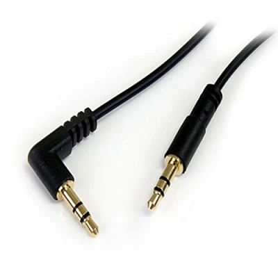 Image de StarTech.com Câble audio stéréo Slim 3,5 mm à angle droit de 30 cm M/M (MU1MMSRA)