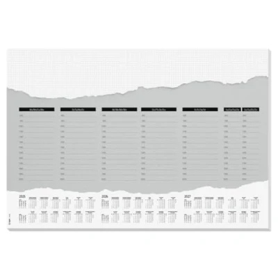 Image de SIGEL HO305 Sous main en papier, calendriers sur 3 ans avec semainier et grille horaire, A2 (59, 5 x 41 cm), blanc gris, 52 feuilles