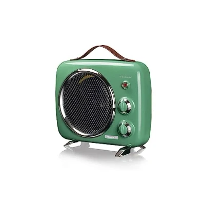 Image de Ariete 808 Chauffage soufflant Vintage, Froide et chaud, Thermostat réglable, poignée de transport facile Vert 2000 W