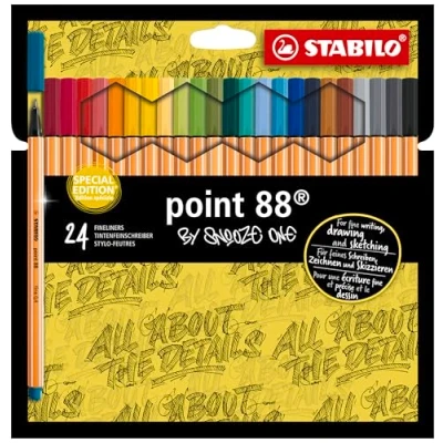 Image de Stylo feutre pointe fine STABILO point 88 Etui carton de 24 Stylos Feutres, Edition limitée by Snooze One