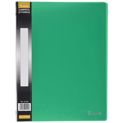 Image de DOHE Porte vues 20 pochettes PP (40 mic) Vert Dos personnalisable