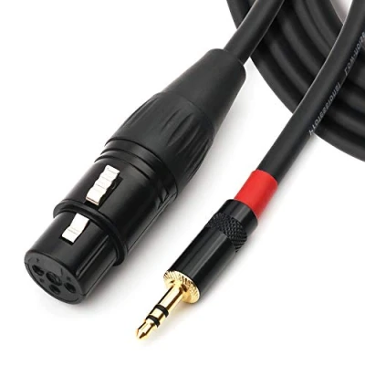 Image de NANYI 3.5mm (1/8 pouce) TRS stéréo mâle à XLR femelle câble d&#039;interconnexion audio micro, Convient pour ipod, téléphone portable, haut parleurs actifs, scène, DJ, console studio, 3M (10FT)