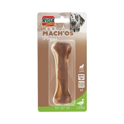 Image de RIGA Mach&#039;os Os pour Chien XL Peau De Buffle Riche en Protéines Au Canard Hygiène Buccale Mastication Et Récompense x 1