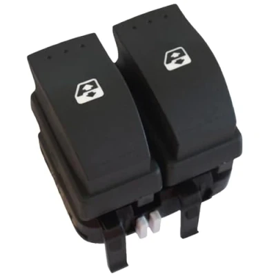 Image de Bouton Interrupteur de Lève Vitre Avant Gauche Côté Conducteur Cosse GRISE compatible avec PRIMASTAR VIVARO A CLIO II ESPACE IV LAGUNA SCENIC TRAFIC VEL SATIS 8200315042