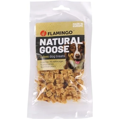 Image de Flamingo Snack Nature Cubes avec Oie Friandises sans Glutes sucres ajoutés colorants ni conservateurs Produit d&#039;europe