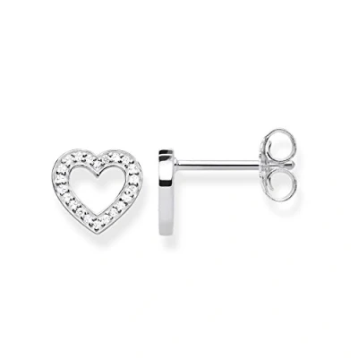Image de Thomas SABO HERZ Boucles d&#039;oreilles silvercoloured/white, Femme, Taille: One Size, Silver coloured/white