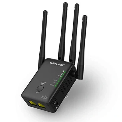 Image de Repeteur WiFi, WAVLINK Amplificateur WiFi Double Bande AC1200, Prise en Charge du Répéteur / Routeur Mode Point d&#039;accès Sans Fil, avec 2 ports Ethernet, WPS, LED (Mise à Niveau)