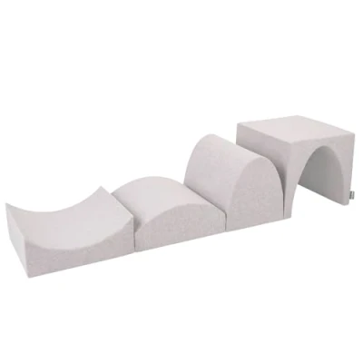 Image de KiddyMoon Aire De Jeux en Mousse Colline/Tunnel/Rampe L/Semi Rouleau L, Gris Clair,Multi Taille