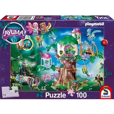 Image de Schmidt Spiele 56480 Playmobil, Ayuma, la forêt Magique des fées, Puzzle pour Enfants 100 pièces, Multicolore, Small