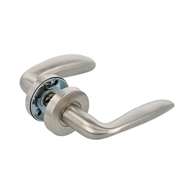 Image de Amig Jeu de poignées avec rosette intérieure pour portes Mod. TARA Ø53 mm Carré 8 Design élégant et simple Acier inoxydable argenté mat