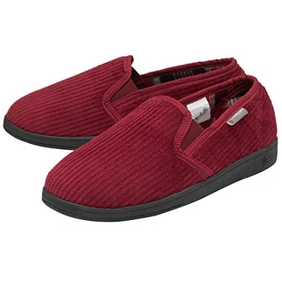 Image de Dunlop Chaussons confortables pour homme Double fonte Semelle en caoutchouc Lavable Tailles EU 41 46 bordeaux, 44