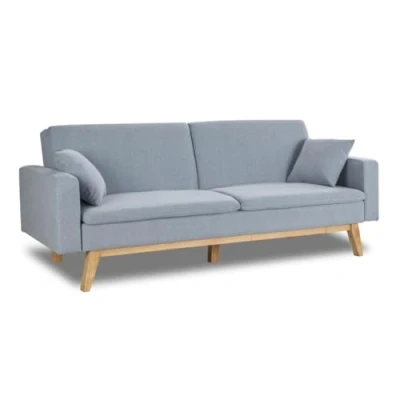 Image de Don Descanso canapé Convertible clic clac 3 Places lit Reine. Dimension : 201x73x79 cm 201x99x42 [Comprend 2 Coussins] Bleu