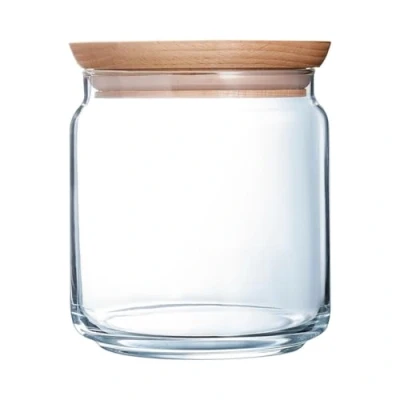Image de Arc 806472 Purebox Pot en verre, bouchon bois, 0,75 l