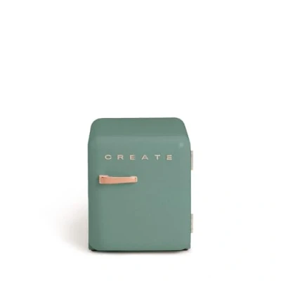 Image de CREATE RETRO FRIDGE 50 rose GOLD / Réfrigérateur vert sage poignée or 85 W, mini bar, une étagère, design rétro, cm, deux étagères, capacité de 48 l, économie d&#039;énergie, x 44 49,8 cm
