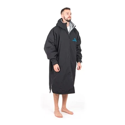 Image de Lifeventure Peignoir à langer, coupe vent, imperméable, traité anti odeurs, manteau poncho avec doublure polaire pour natation, surf, camping