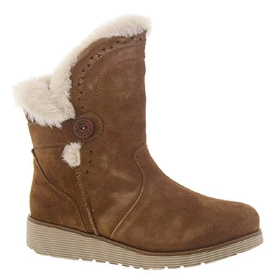 Image de Skechers Femme Keepsakes Wedge Cozy Peak Botte mi Mollet, Tan, 39 EU