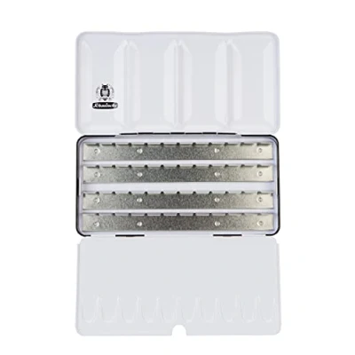 Image de Schmincke HORADAM® AQUARELL Coffret vide, 74 948 097, en métal noire, avec palette de mélange pour un réassort individuel 48 x 1/2 ou 24 1/1 godets